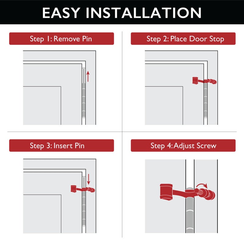 Design House 181792 Adjustable Door Stoppers Hinge Pin Door Stop Wall Protector with Rubber Tip  Oil Rubbed Bronze  5-Pack - Image 5